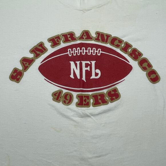 VTG 80s San Francisco 49ers NFL T-Shirt size L Bike Made in USA See Description - Picture 2 of 9